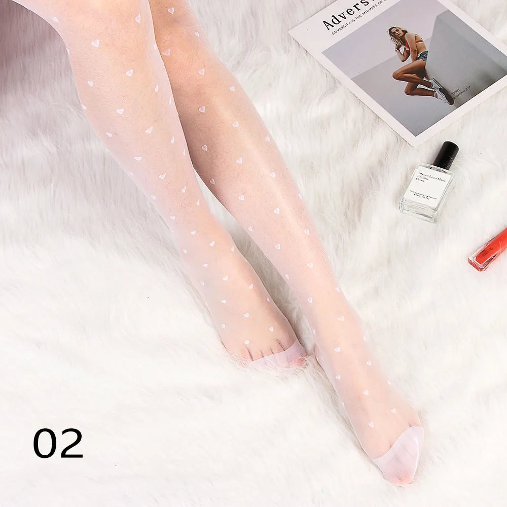 Sexy Women Tights Classic Small Polka Dot Silk Stockings