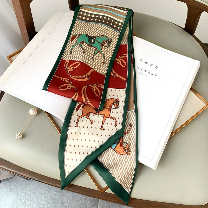 Long Silk Scarf Bag Tie