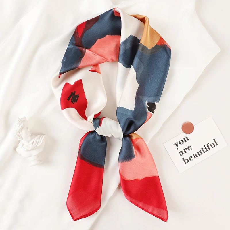 Silk Square Plaid Scarf
