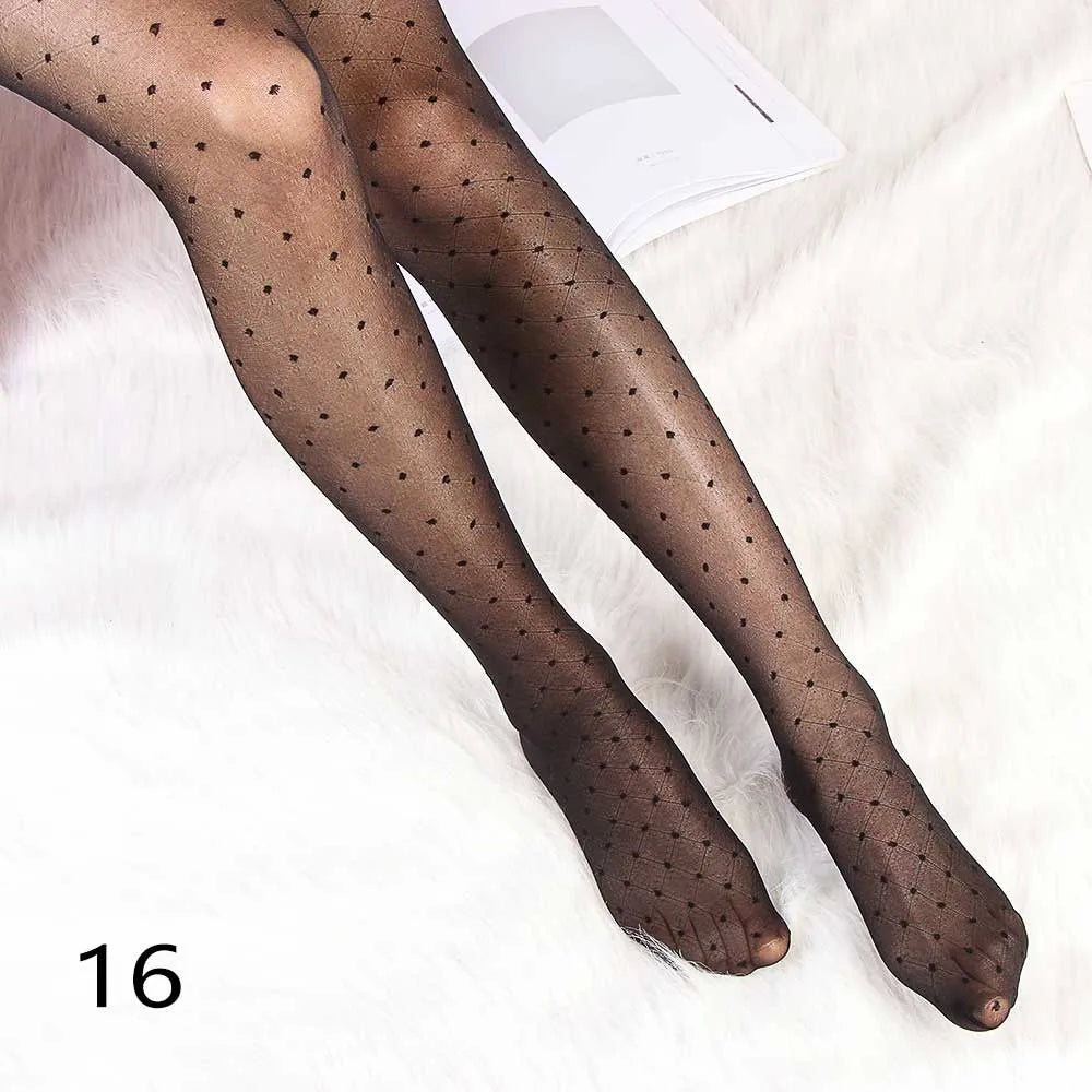 Sexy Women Tights Classic Small Polka Dot Silk Stockings