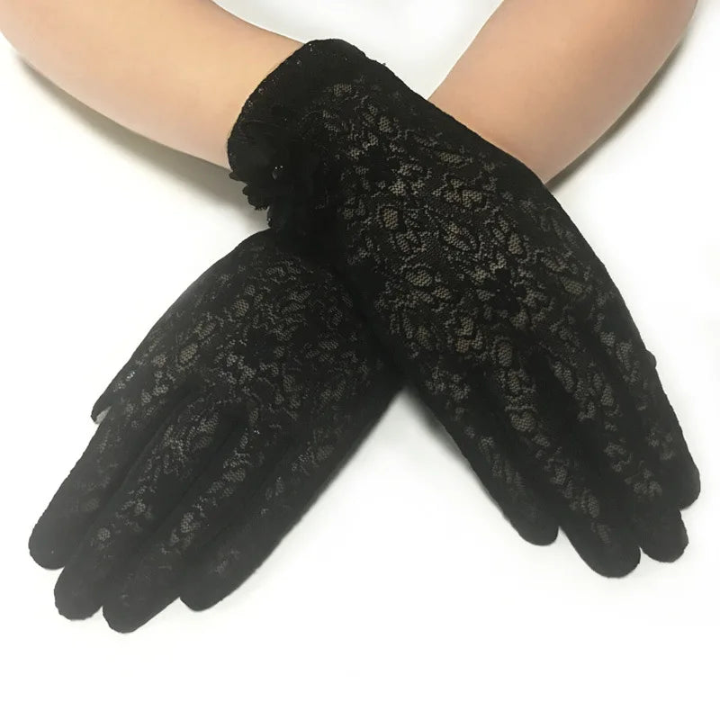 Sexy Hollow Lace Flower Gloves