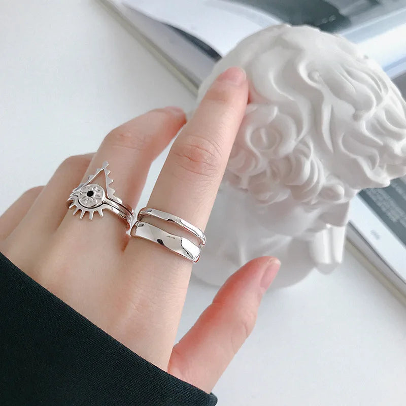 Trendy Elegant Twist Two Circle Ring