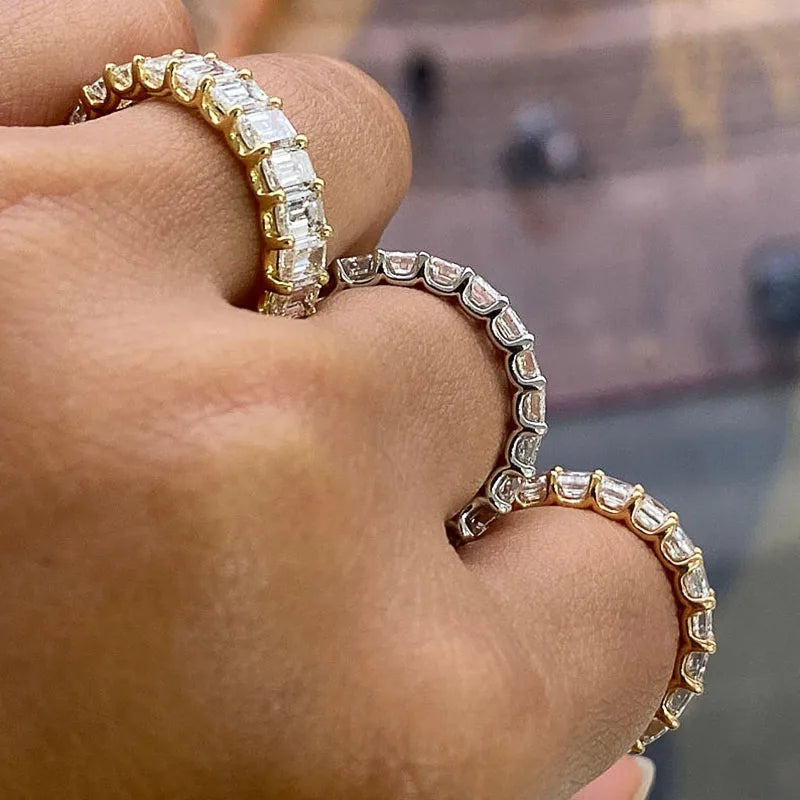 Luxury Micro Paved Square Cubic Zirconia Ring