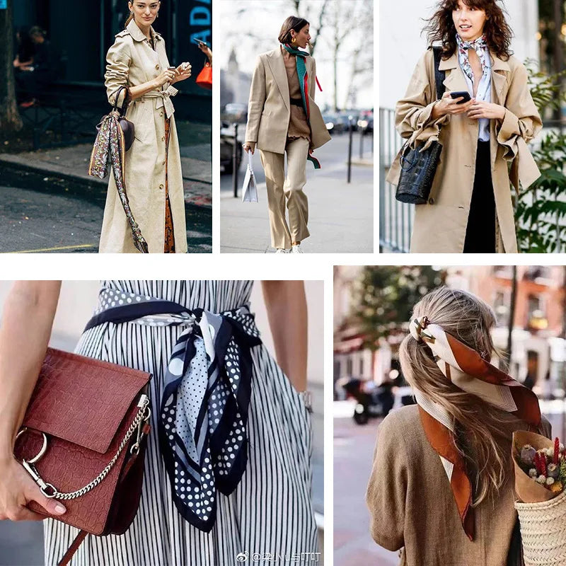 Silk Satin Square Scarf