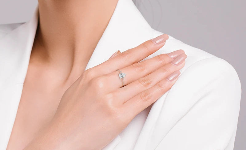 Trendy Sterling Silver Water Drop Finger Ring