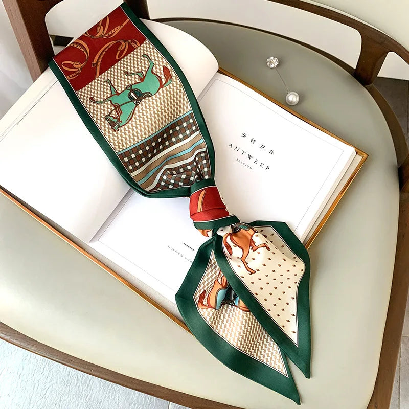 Long Silk Scarf Bag Tie