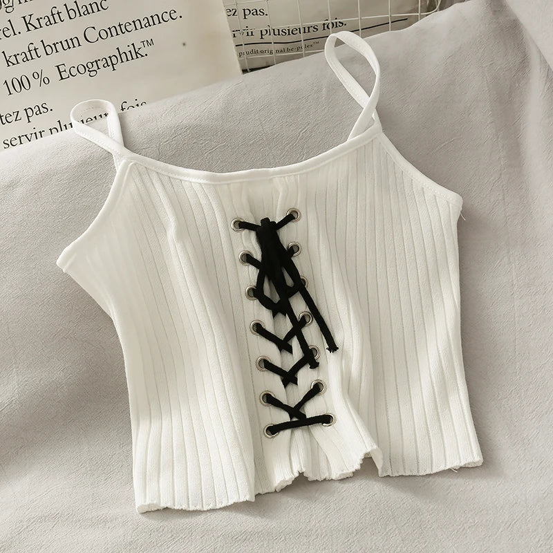 Women Bandage Y2K Crop Top