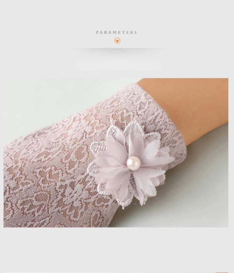 Sexy Hollow Lace Flower Gloves