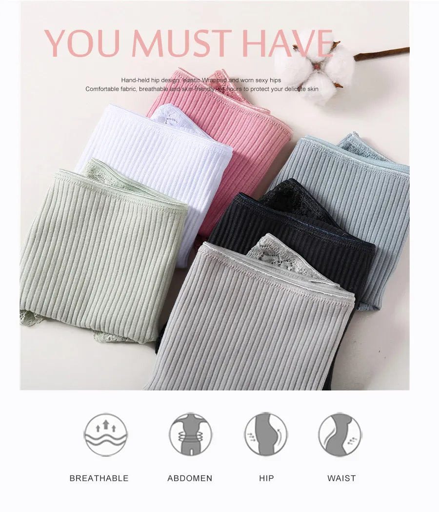 3Pcs/set Women Cotton Panties