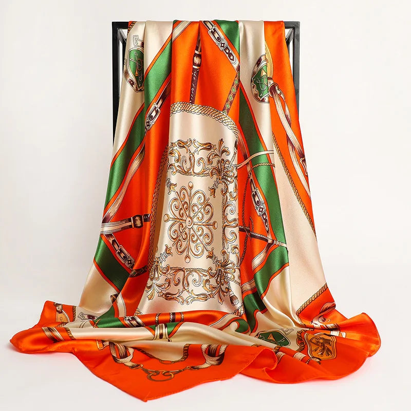 Silk Satin Square Scarf