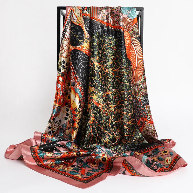 Silk Satin Square Scarf