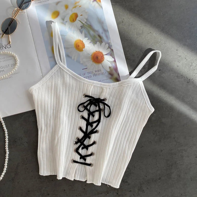 Women Bandage Y2K Crop Top