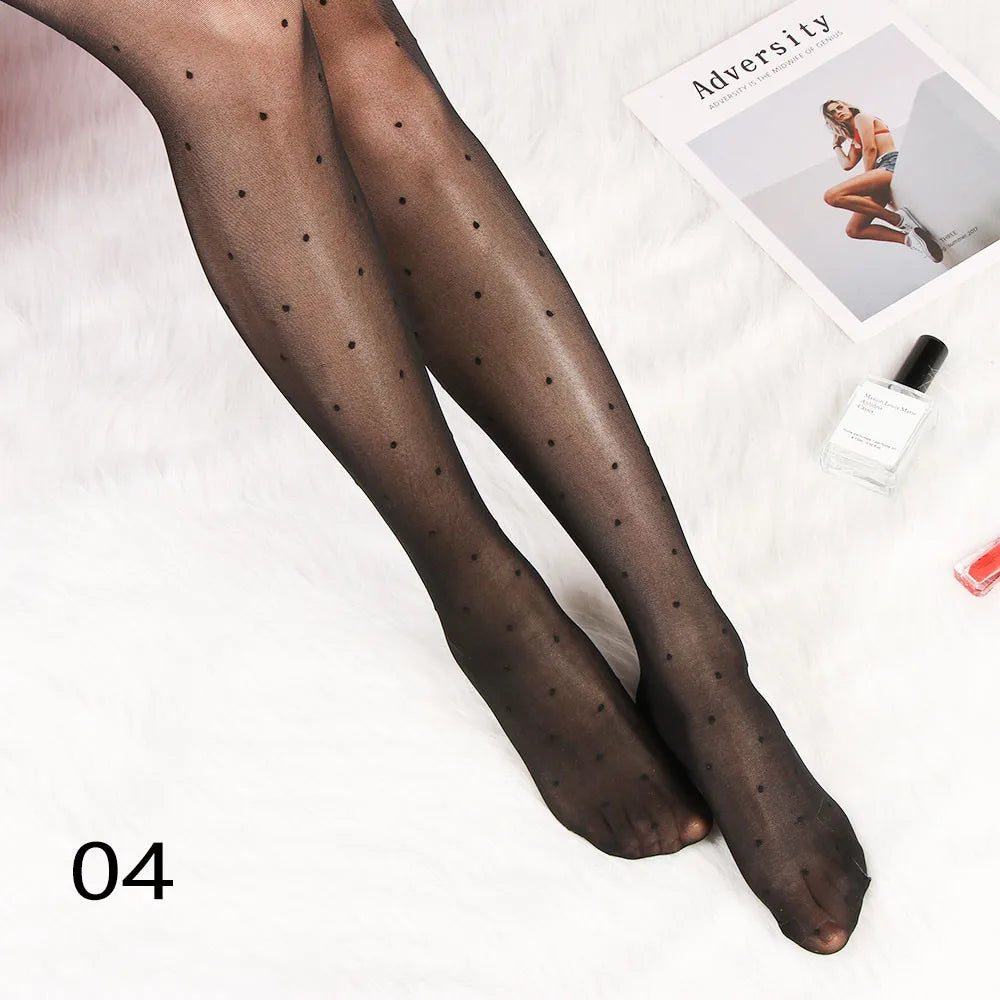 Sexy Women Tights Classic Small Polka Dot Silk Stockings