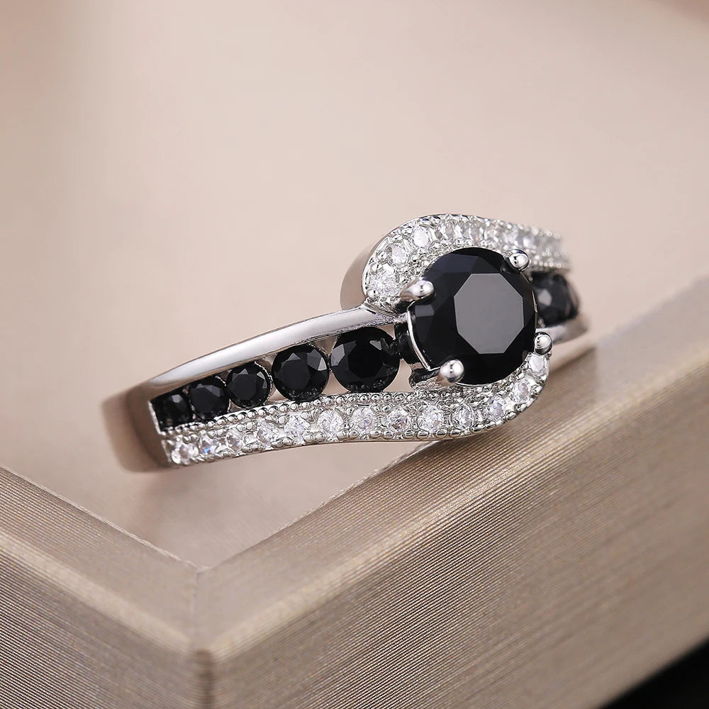 Black Stone Wedding Ring
