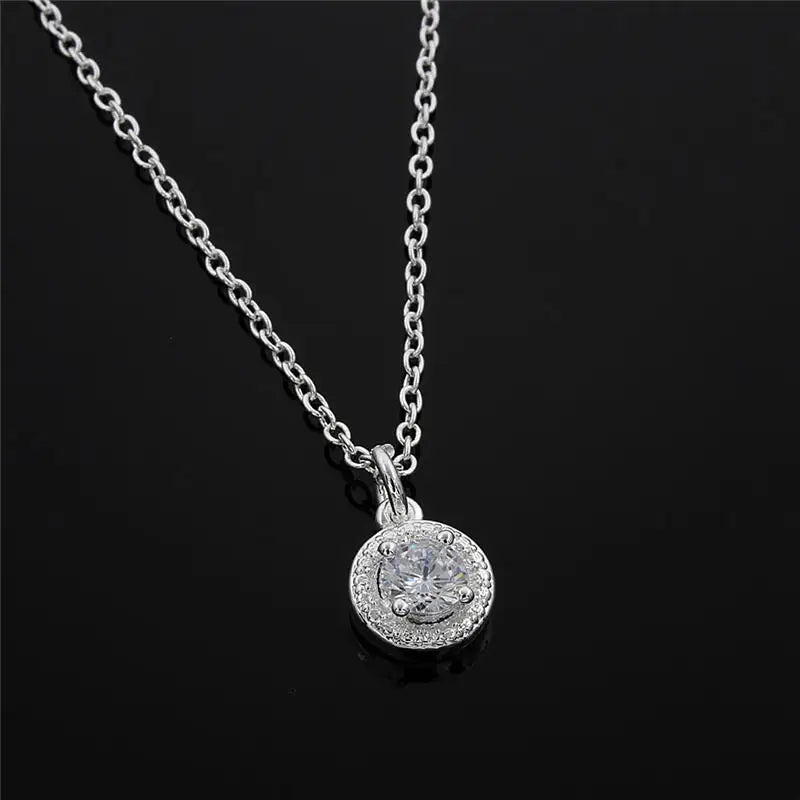 925 sterling Silver crystal pendant Jewelry set