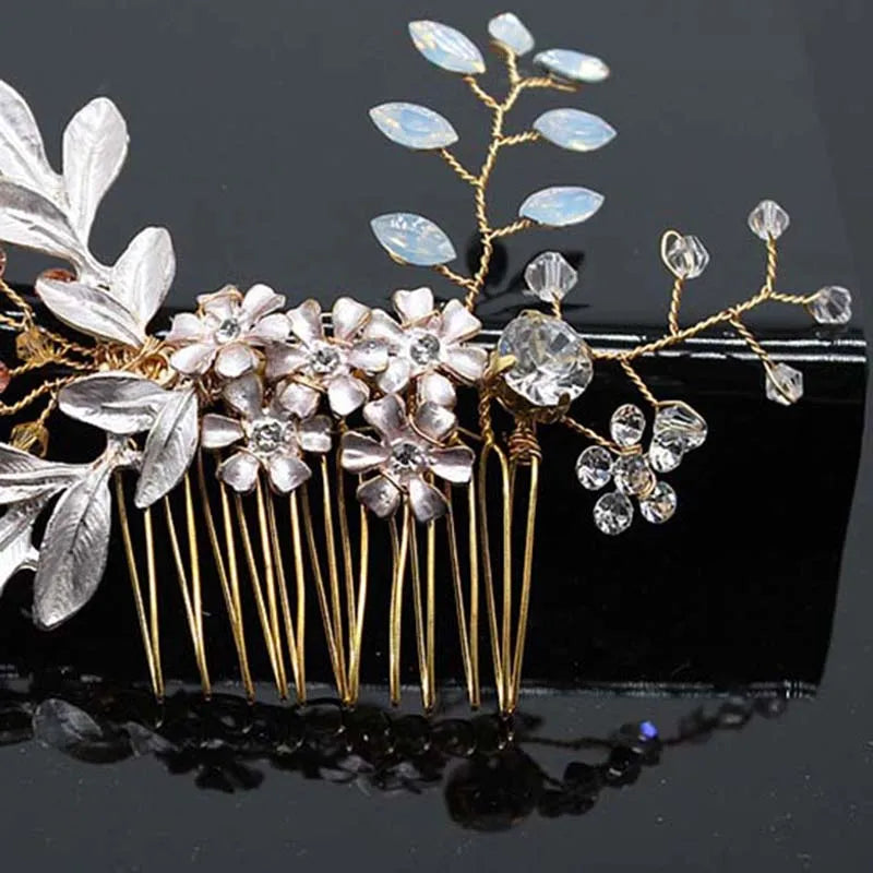 Bridal Hair Accessories Crystal Peals Hair Combs
