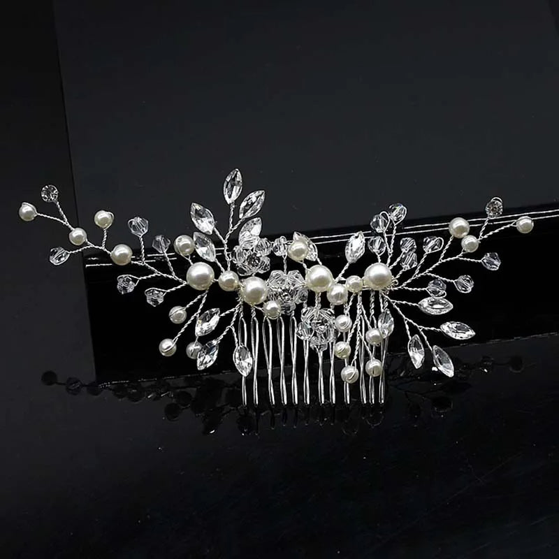 Bridal Hair Accessories Crystal Peals Hair Combs