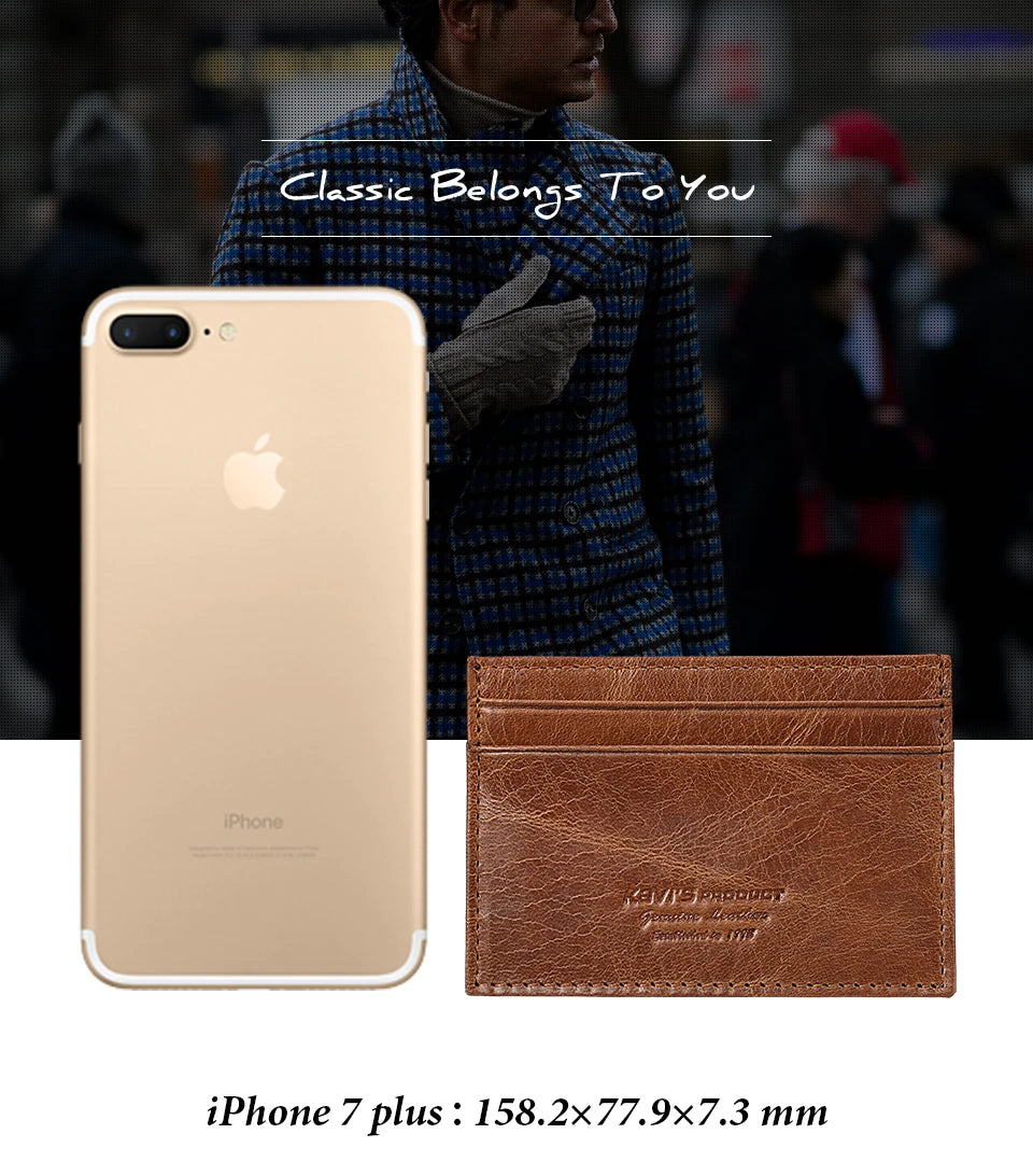 100% Genuine Leather Minimalist Card Holder