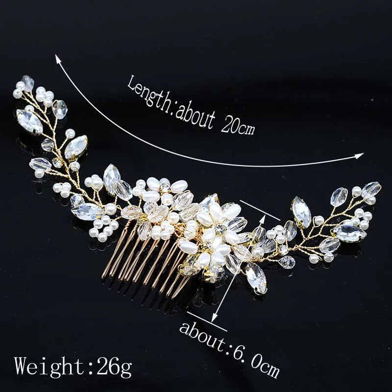 Bridal Hair Accessories Crystal Peals Hair Combs
