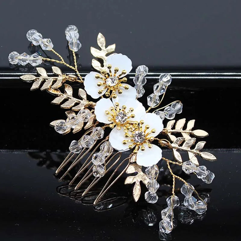 Bridal Hair Accessories Crystal Peals Hair Combs