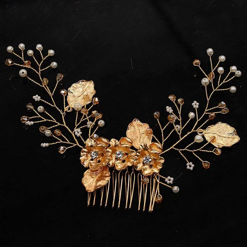 Bridal Hair Accessories Crystal Peals Hair Combs