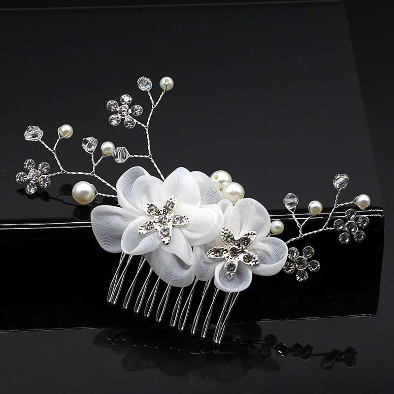 Bridal Hair Accessories Crystal Peals Hair Combs