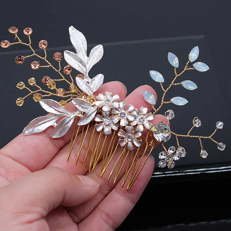 Bridal Hair Accessories Crystal Peals Hair Combs