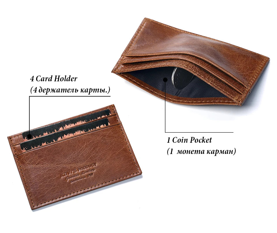 100% Genuine Leather Minimalist Card Holder