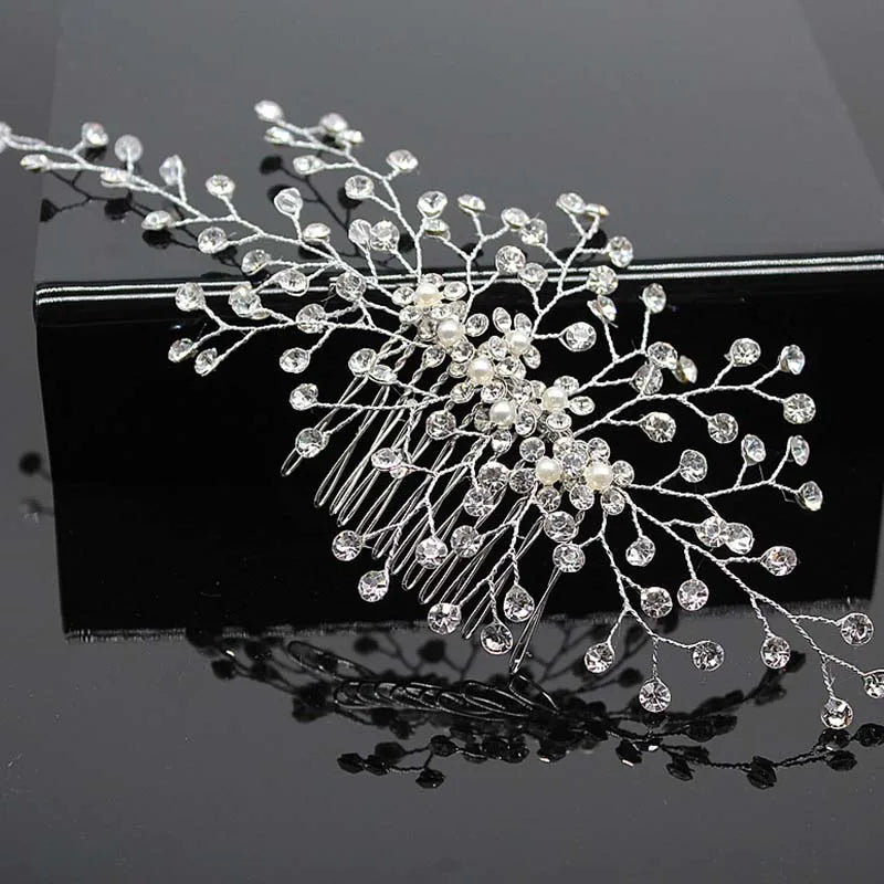 Bridal Hair Accessories Crystal Peals Hair Combs