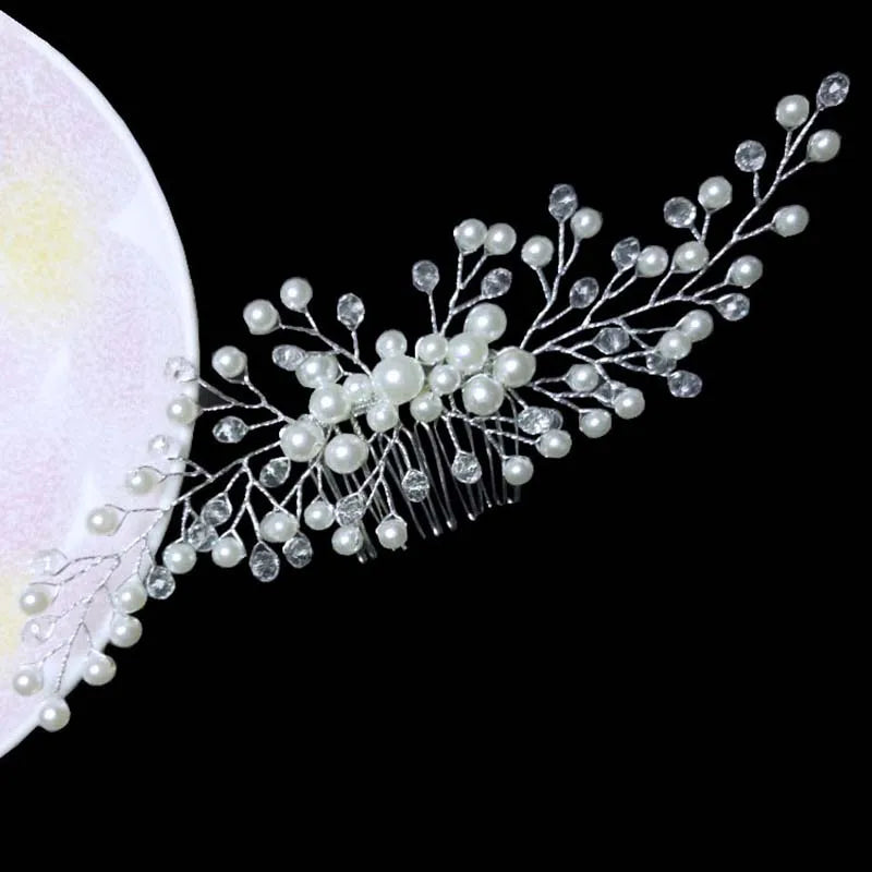Bridal Hair Accessories Crystal Peals Hair Combs