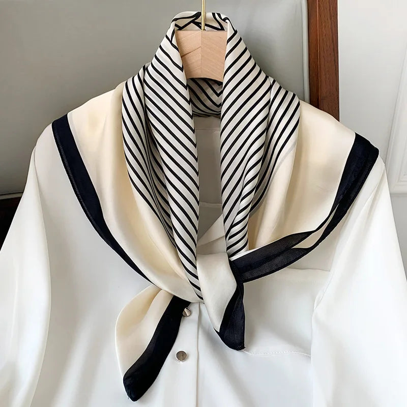 Silk Square Plaid Scarf