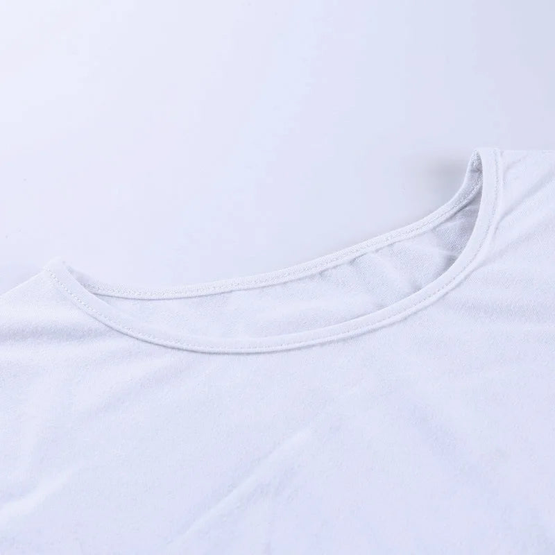 White T shirt Crop Tops