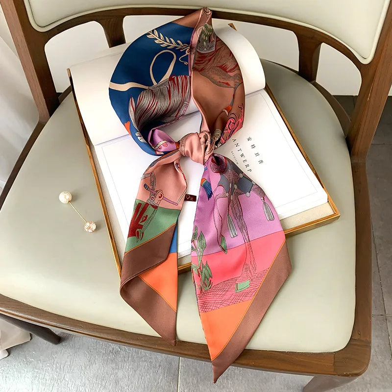 Long Silk Scarf Bag Tie