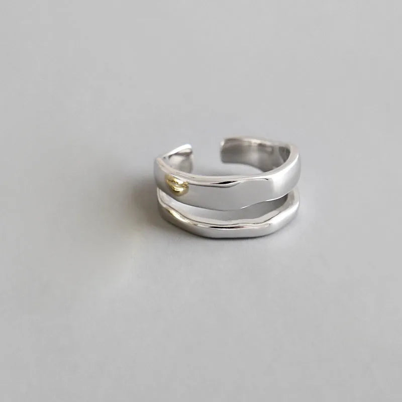 Trendy Elegant Twist Two Circle Ring