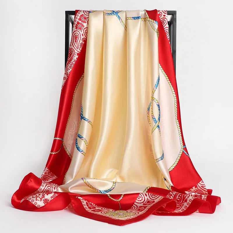 Silk Satin Square Scarf