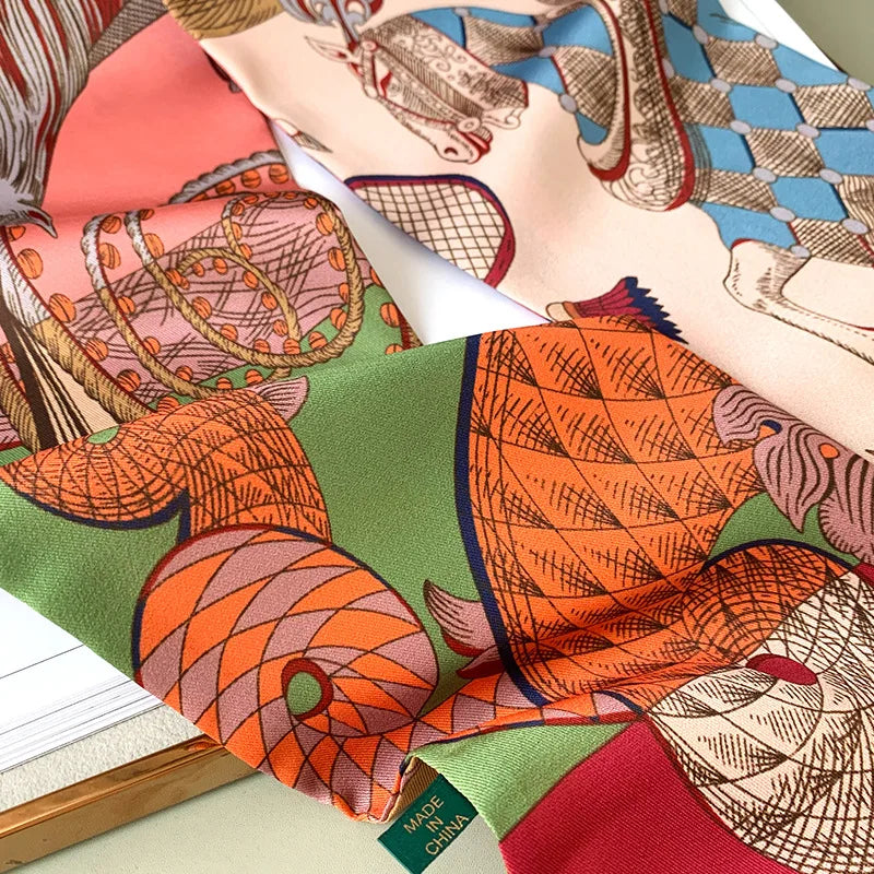 Long Silk Scarf Bag Tie