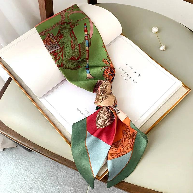 Long Silk Scarf Bag Tie