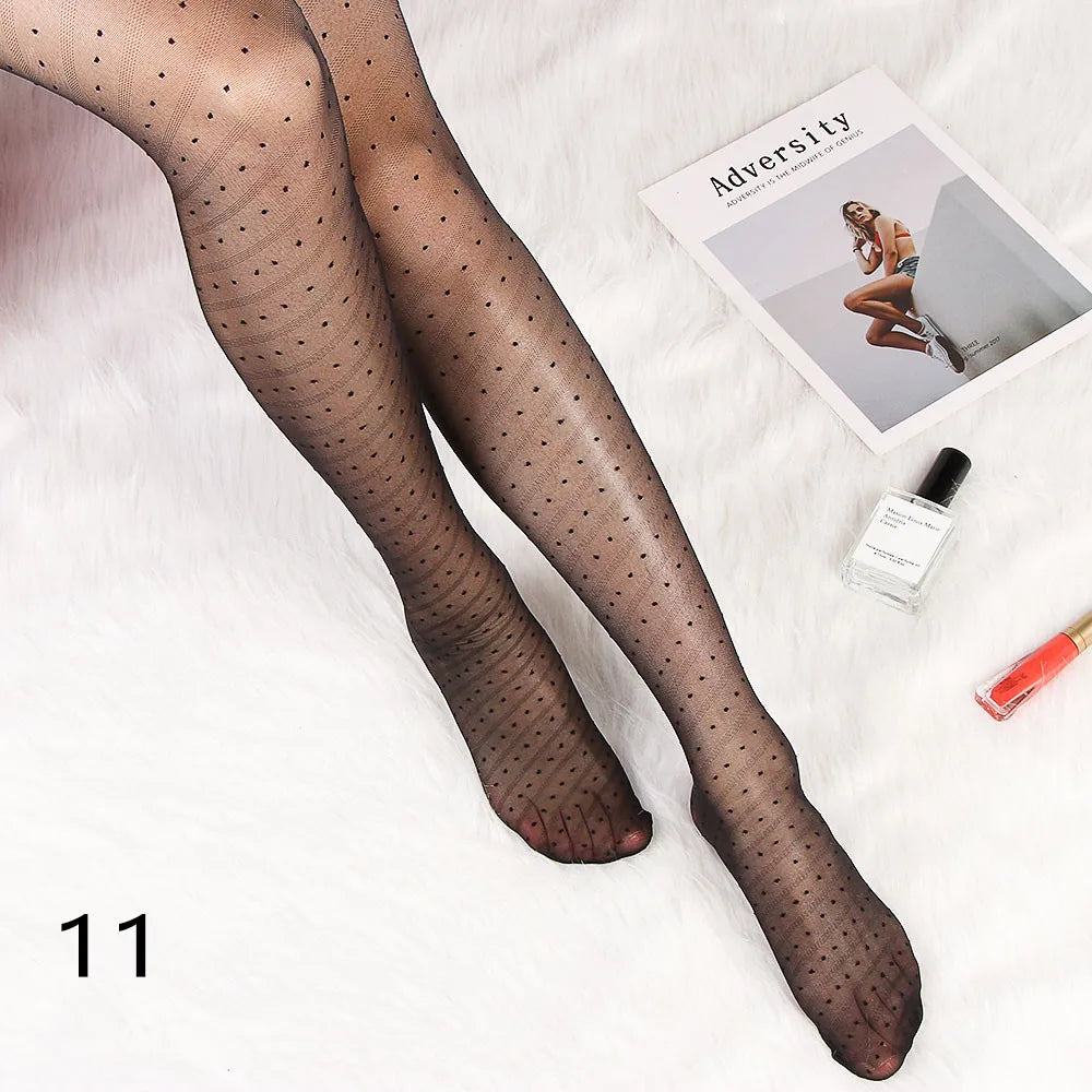 Sexy Women Tights Classic Small Polka Dot Silk Stockings