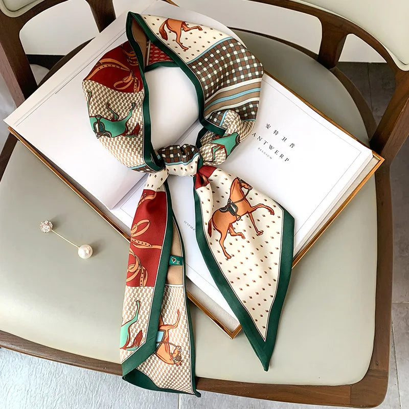 Long Silk Scarf Bag Tie
