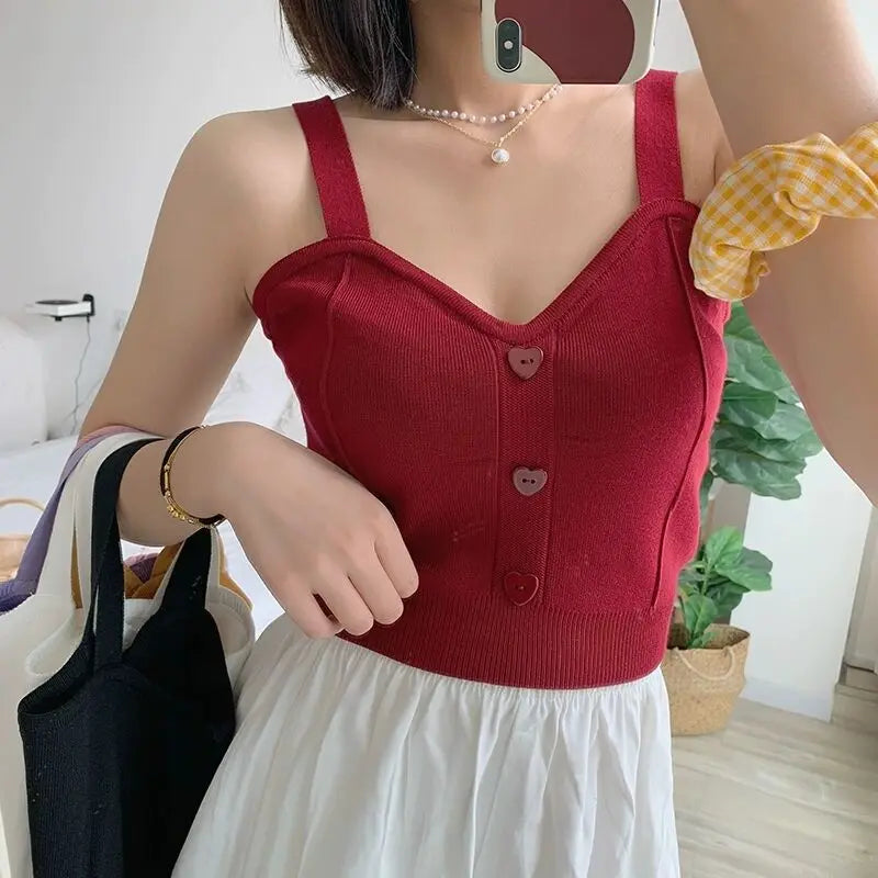 V-Neck Sleeveless Straps Tops