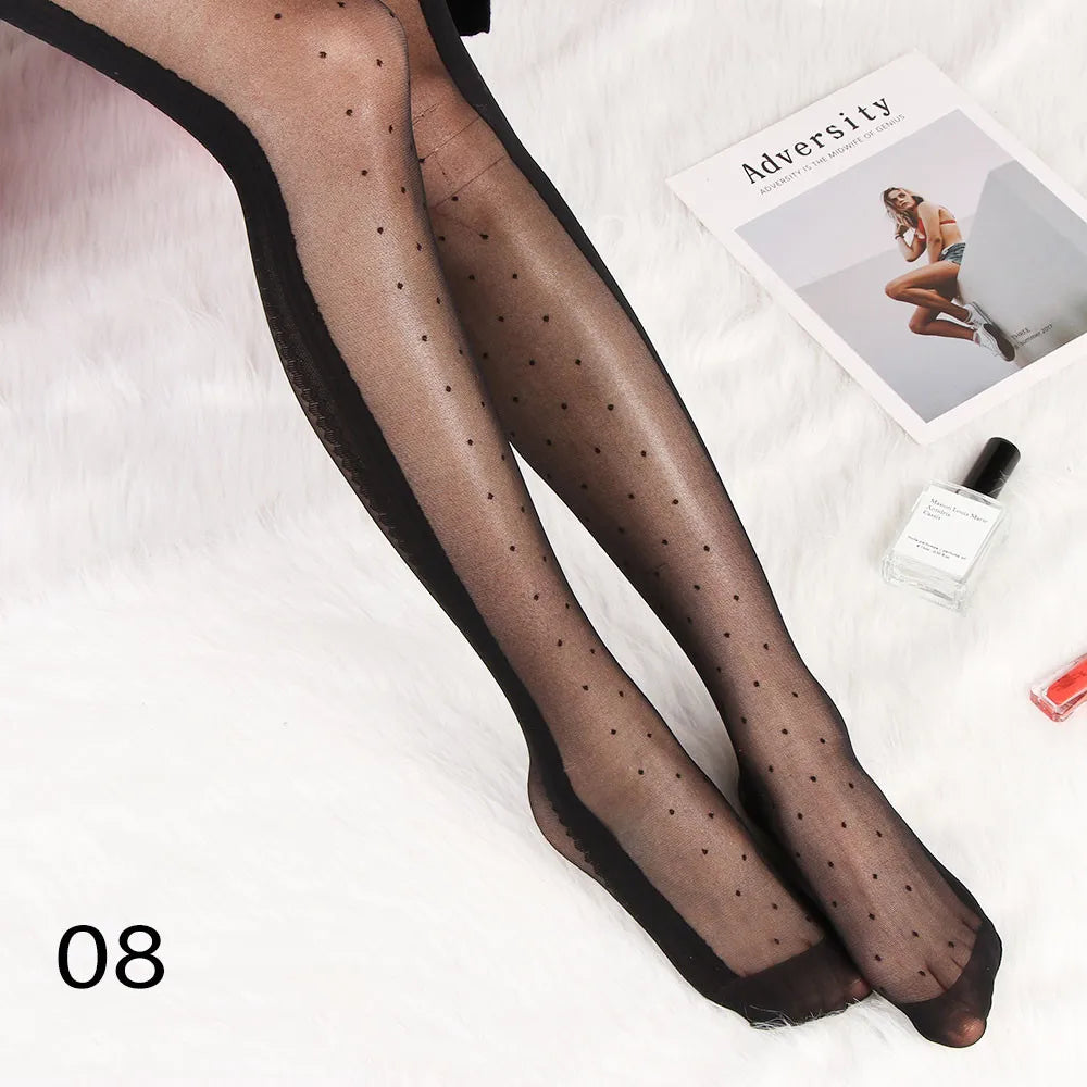 Sexy Women Tights Classic Small Polka Dot Silk Stockings