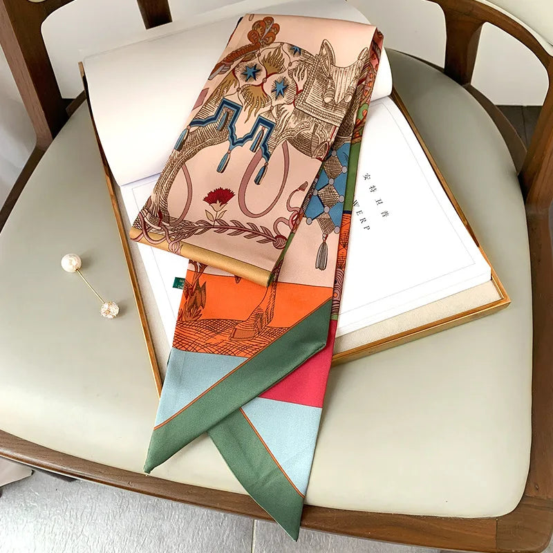 Long Silk Scarf Bag Tie