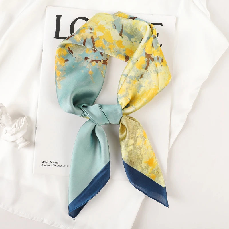 Silk Square Plaid Scarf