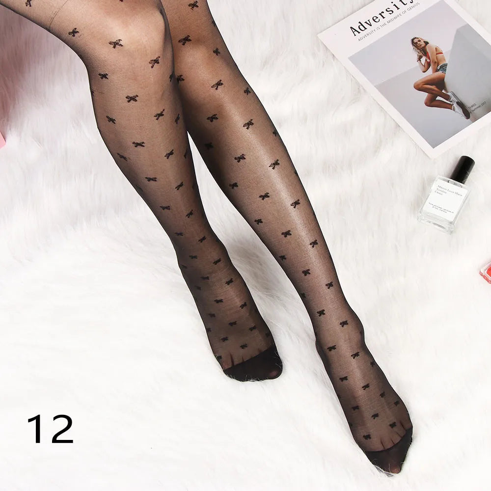 Sexy Women Tights Classic Small Polka Dot Silk Stockings