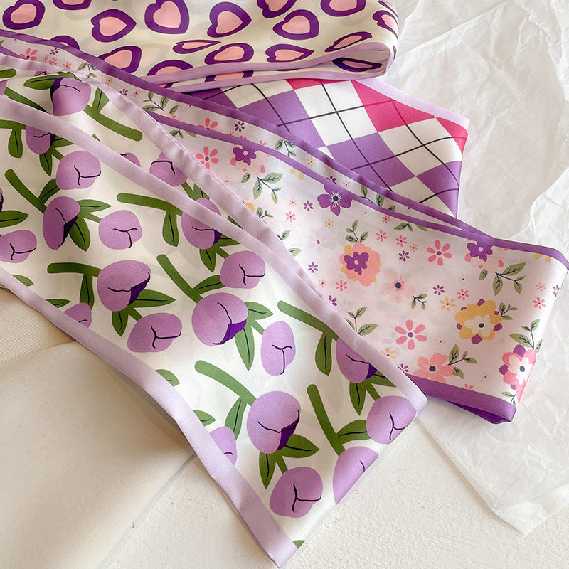 Fashion Print Hair Ribbon Scarf