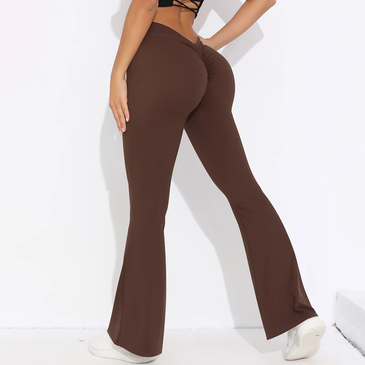Scrunch Butt Gym Flare Leggings Sexy V Waist Push Up Leggings