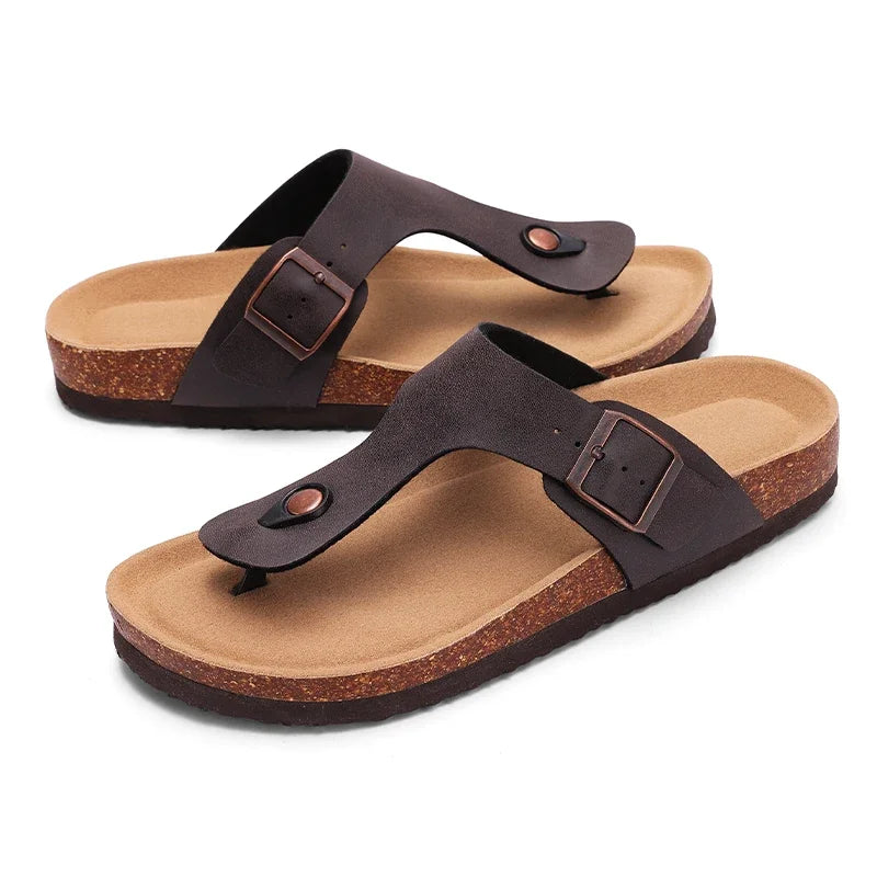 Classic Cork Antislip Outdoor Slippers With Arch Support