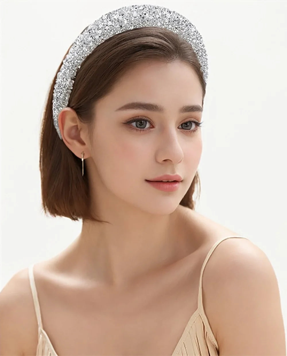 Glamorous Beaded Hairband Bling Crystal Pearl Baroque Headband