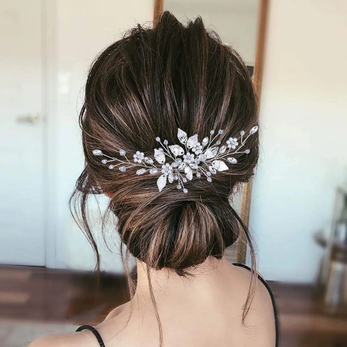 Crystal Pearl Hair Comb Clip Pin
