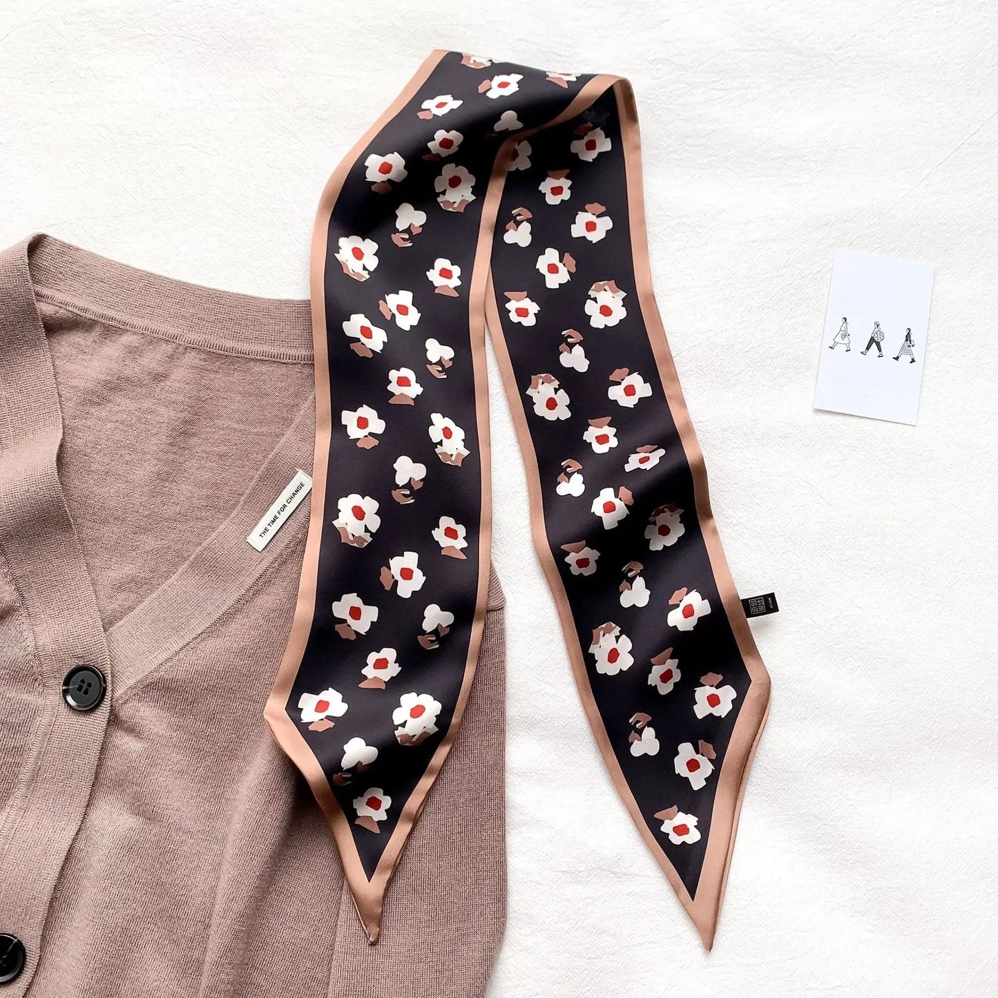 Fashion Print Hair Ribbon Scarf